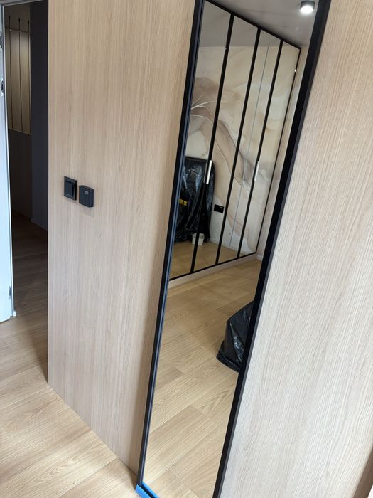 Lustro 200x40 cm czarna rama – NOWE, eleganckie, loft / nowoczesne