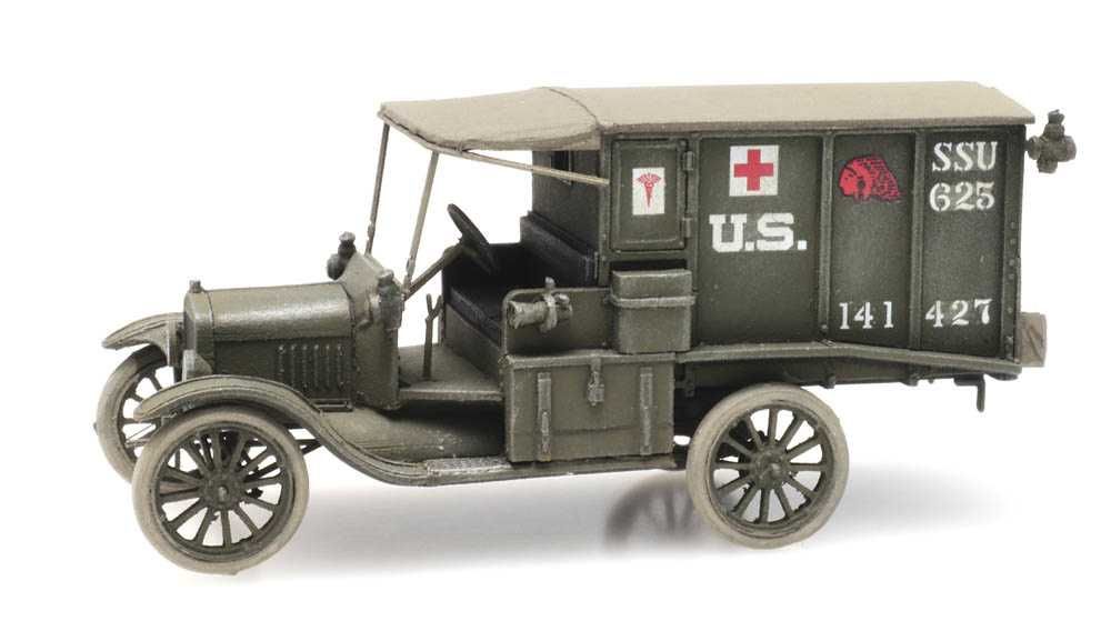 model diecast Artitec H0 1:87 sanitarka wojskowa T-Ford I WŚ