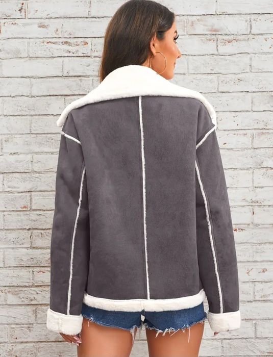 Дубленка женская, искусственный замш, р. М