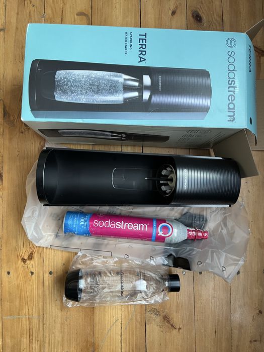 prezent nowy Saturator wody sodastream Terra czarny butelka nabój CO2