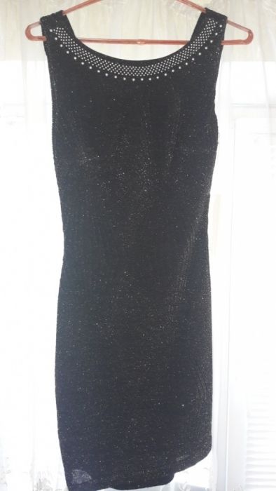 Платье GYGESS черное с люрексом  вечернее коктейльное