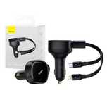 Baseus Ładowarka Samochodowa Zwijany Kabel 2w1 Usb C Lightning 30W
