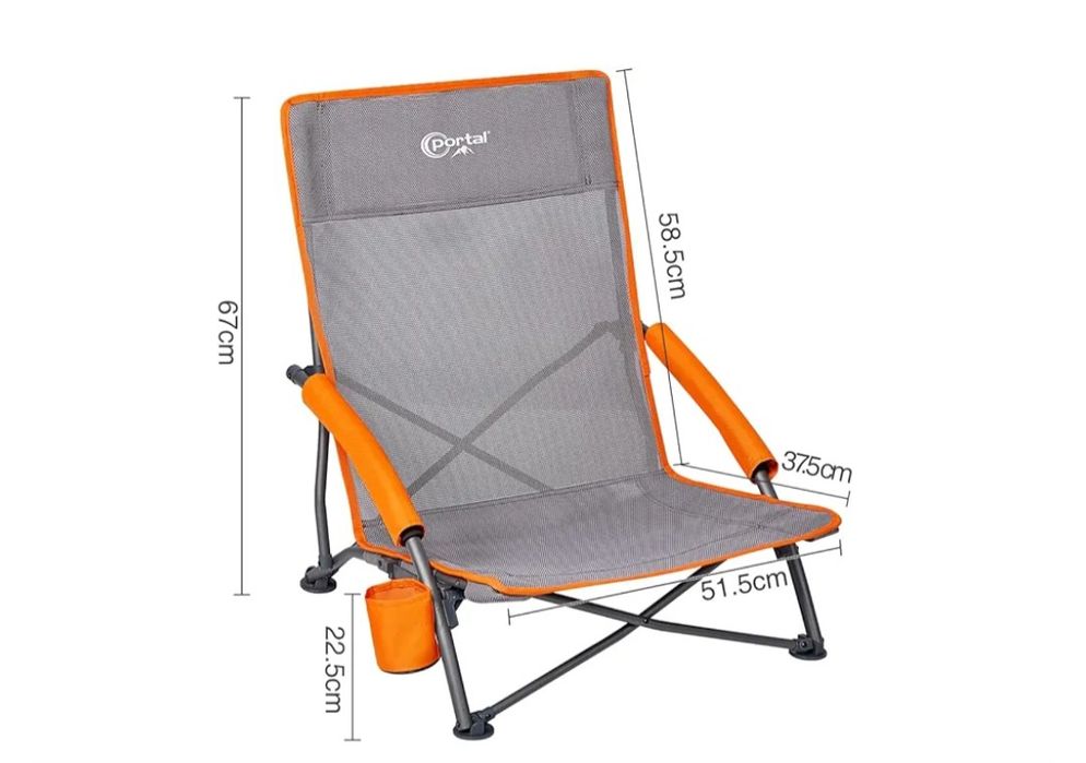 Portal zestaw 2 składanych krzeseł plażowych, kempingowych