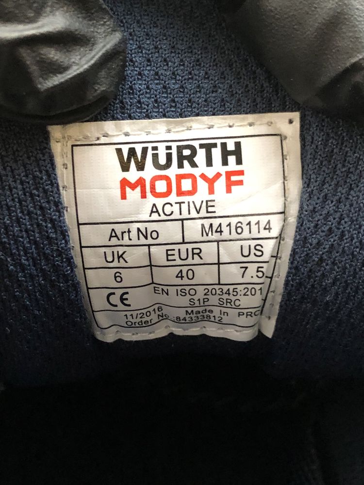 Кроссовки  WURTH MODYF  рабочие с металическим носком