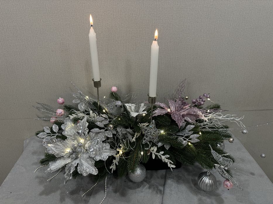 Новорічна екібана,новорічна прикраса-декорація !!