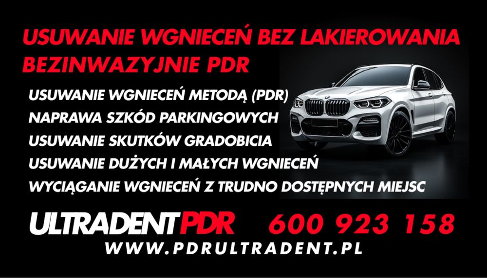 Usuwanie wgnieceń samochodowych PDR, naprawy blacharskie, gradobicia