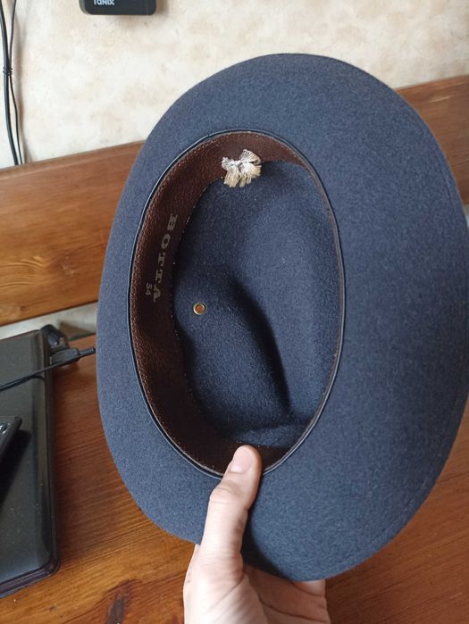 Капелюх федора трилбі botta з вовни та з шкіряною вставкою розмір 54