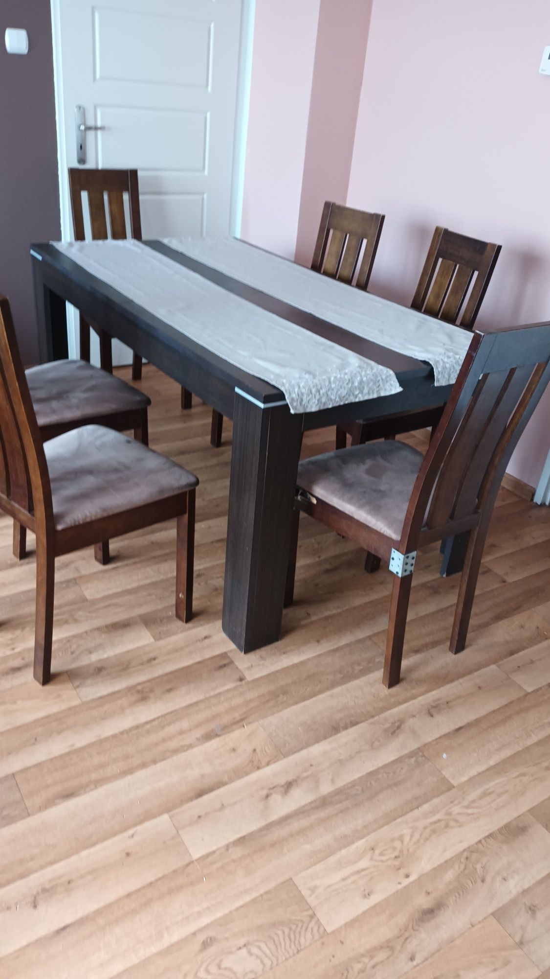 Stół rozkładany Wenge + 6 krzeseł