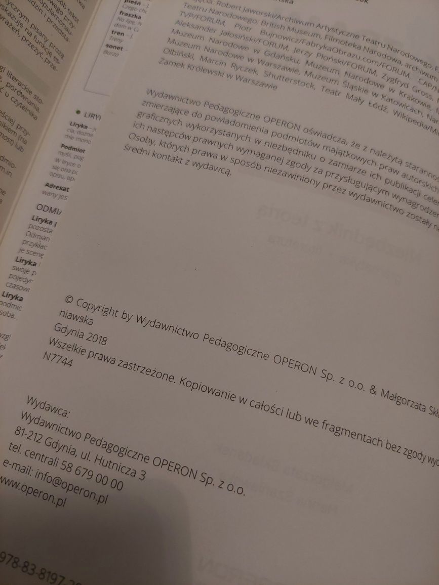 Tak zdam egz. ósmoklasisty Operon język polski gramatyka i literatura