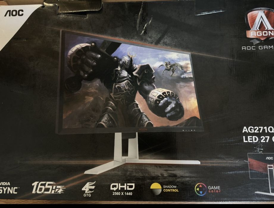 Ігровий монітор + кронште, AOC AGON AG271QG ,165 гц,2к , NVIDIA G-Sync