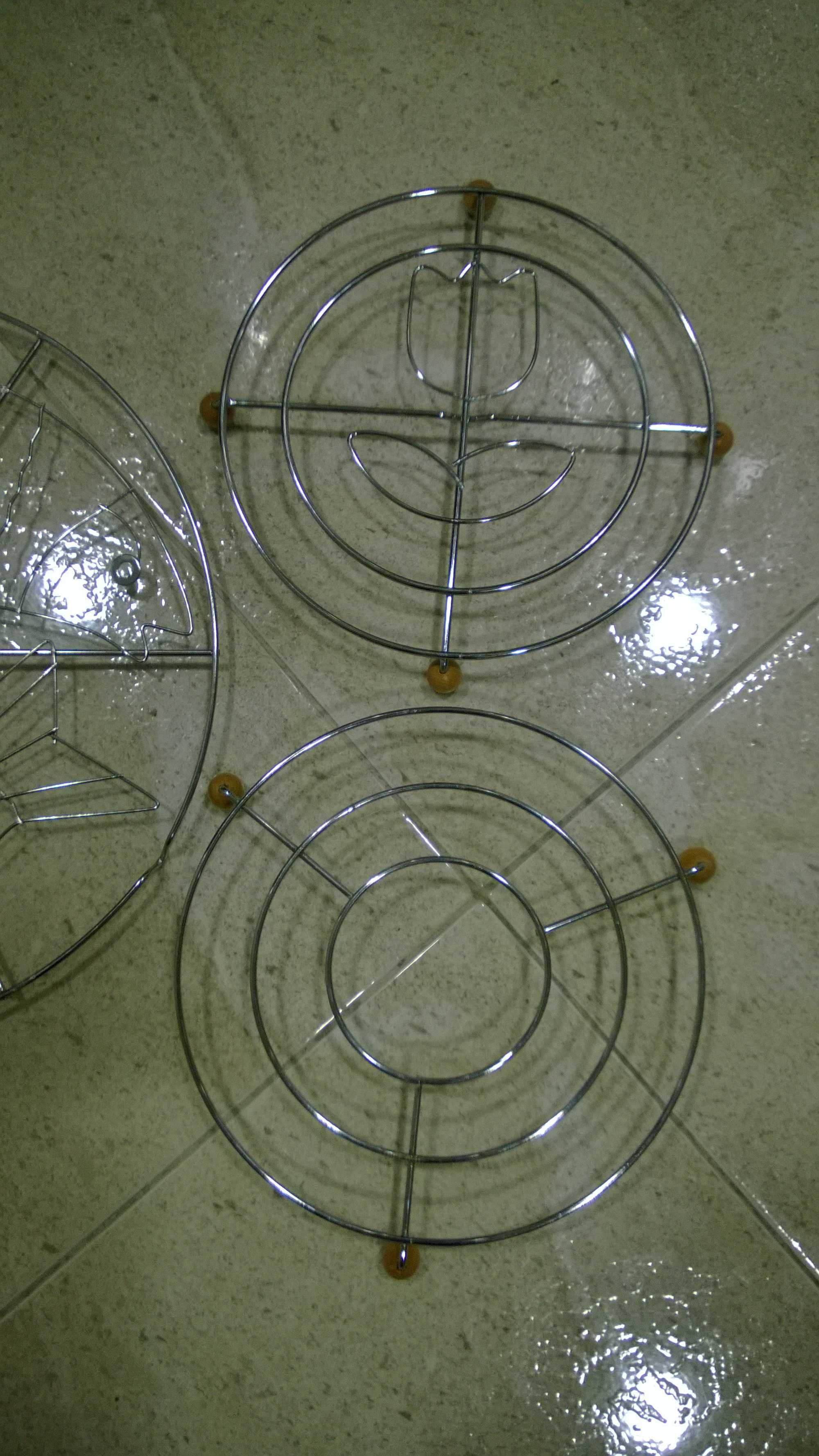 Conjunto 3 bases para tachos e panelas, em inox