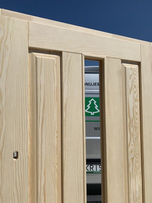 Drzwi zewnętrzne lite drewniane OD RĘKI sosnowe ocieplane CAŁA POLSKA