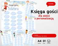 Księga gości dla dzieci urodziny roczek chrzest z personalizacją