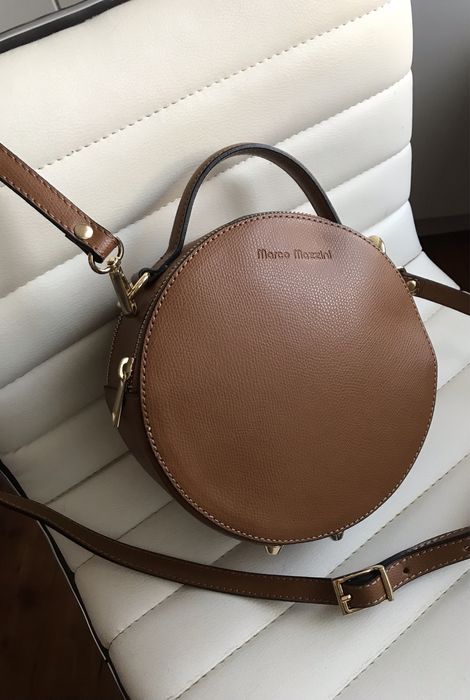 Torebka ze skóry naturalnej Marco Mazzini ciepły brąz