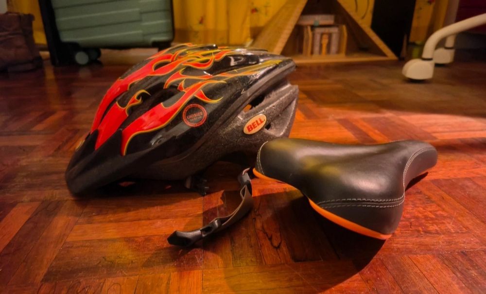 Capacete e Selim Bicicleta Criança