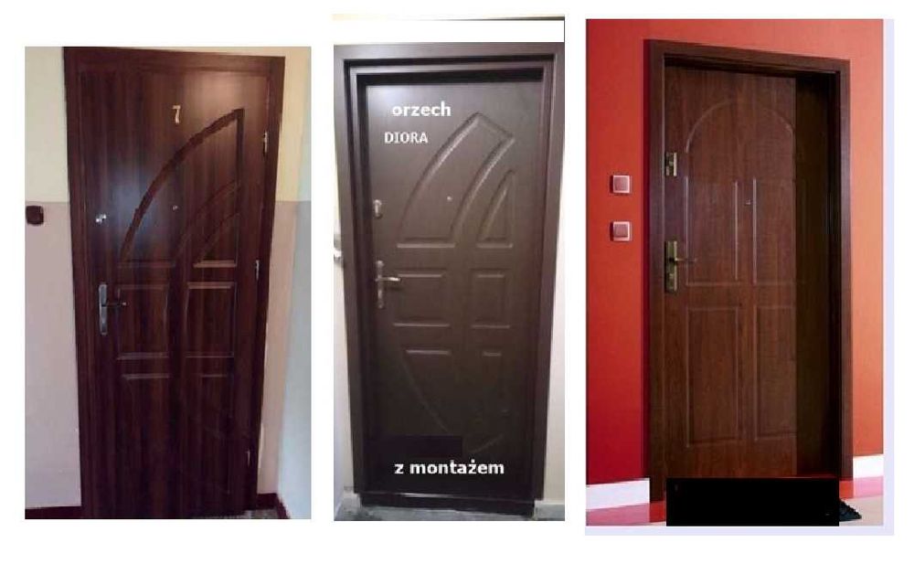 Drzwi WEJŚCIOWE do mieszkania, zewnętrzne, wewnątrzklatkowe z montażem