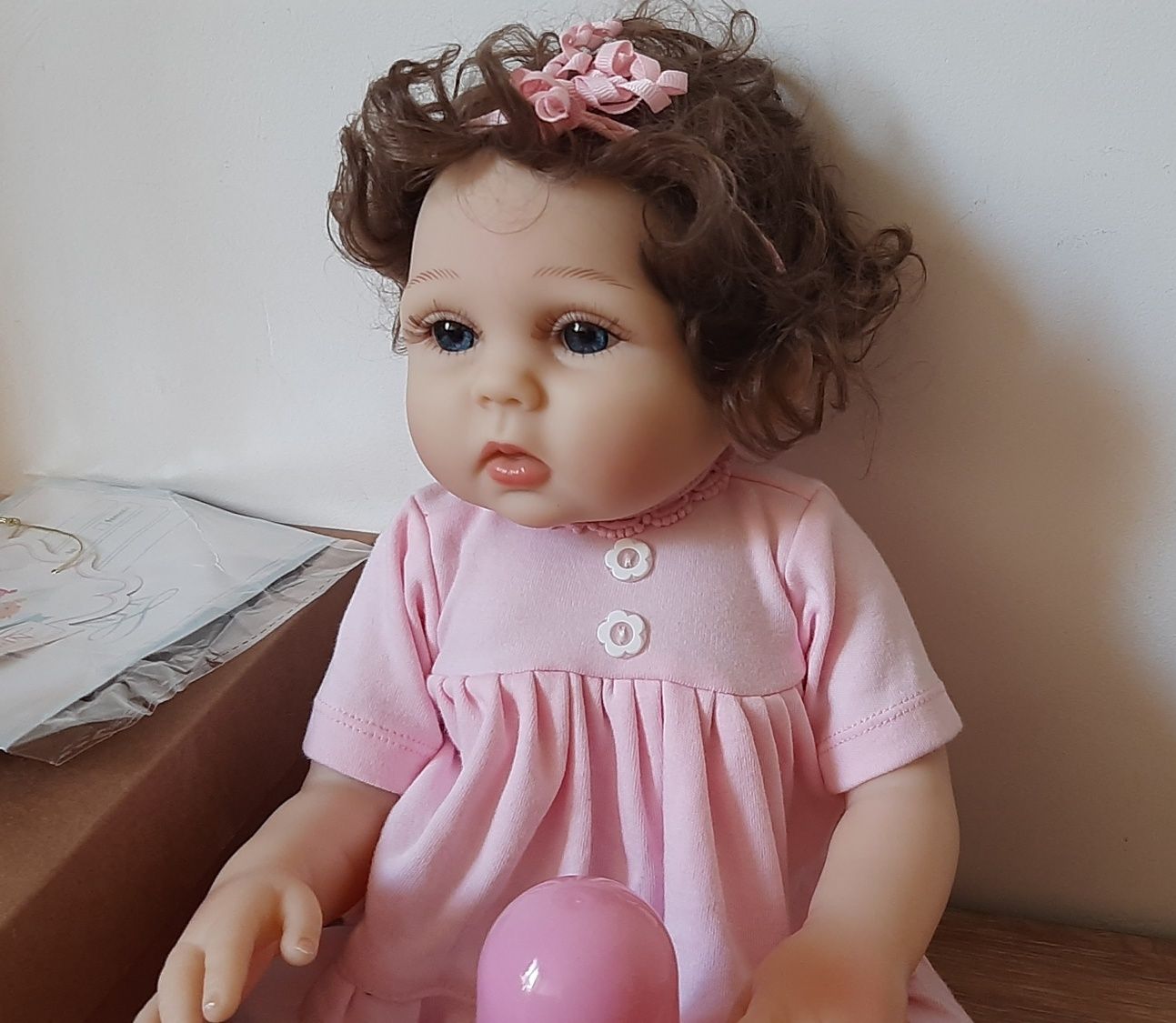 Оригинальная кукла reborn beby Dol 48 см.Врощенные волосы.Силикон.