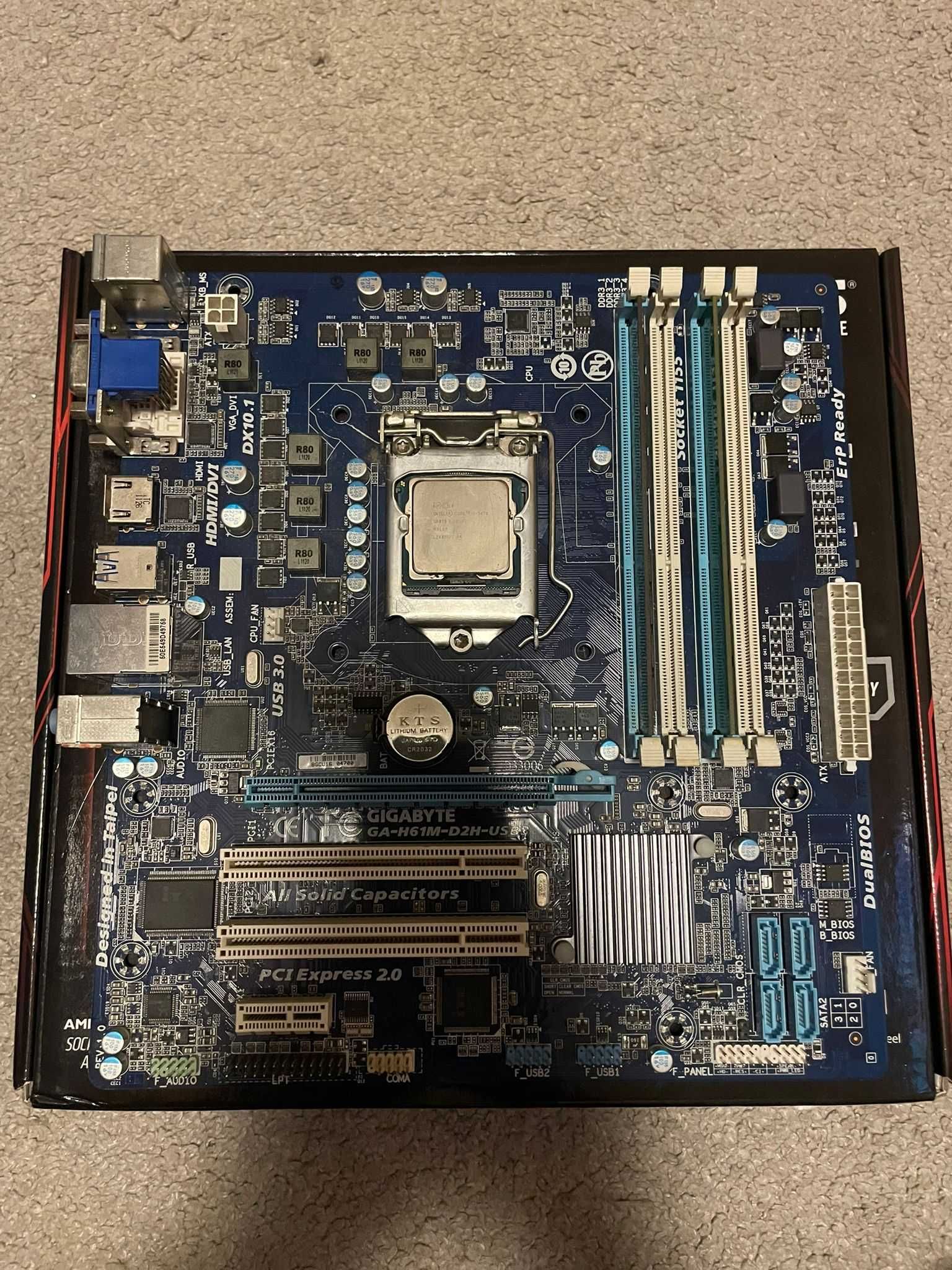Kit atx gigabyte + i5 3470 + 4gb ram
