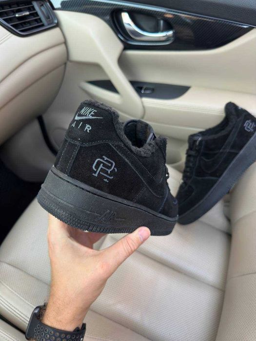 ХУТРО! Зимові Nike Air Force 1 Low Black Fur 40 41 42 43 44 45 46 найк