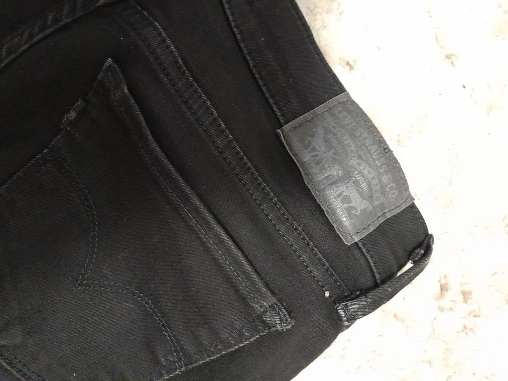 Spodnie 710 levis super skinny czarne jeansowe oryginal bawełna xs s