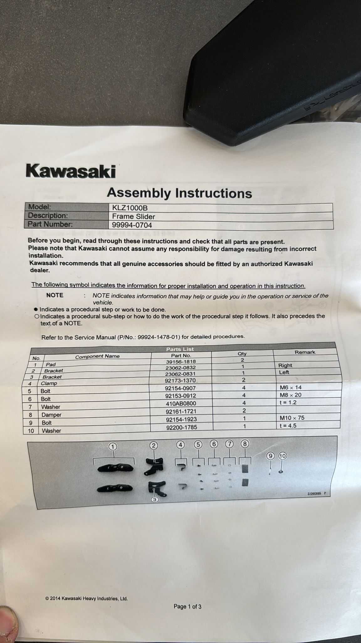 Crashpady Gmole Osłony Kawasaki Versys 1000  2015-18 [774]