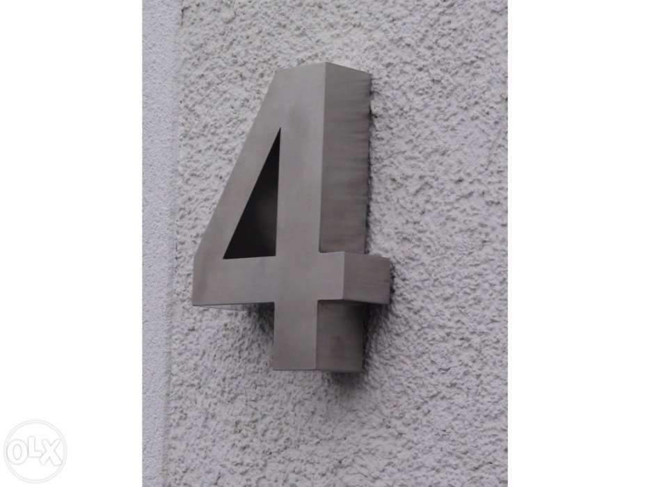 Números residenciais de Inox - Nr. 4 em 3D para Portas ou Entradas