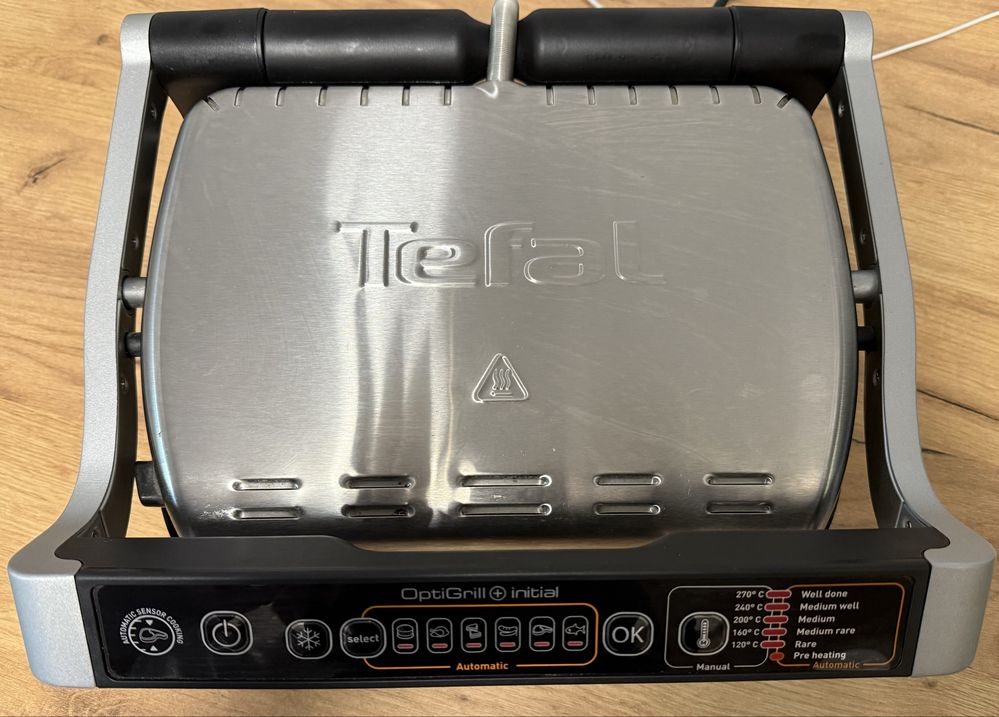 Гриль-барбекю електричний tefal gc706d34 optigrill+ initial