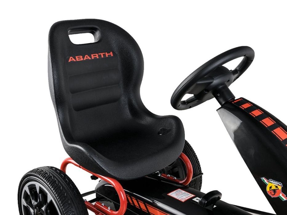 Wielki GOKART ABARTH na pedały Duże miekkie koła czarny