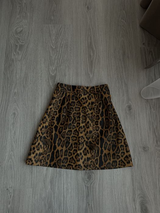 Спідниця з екошкіри деопард, шкіряна
