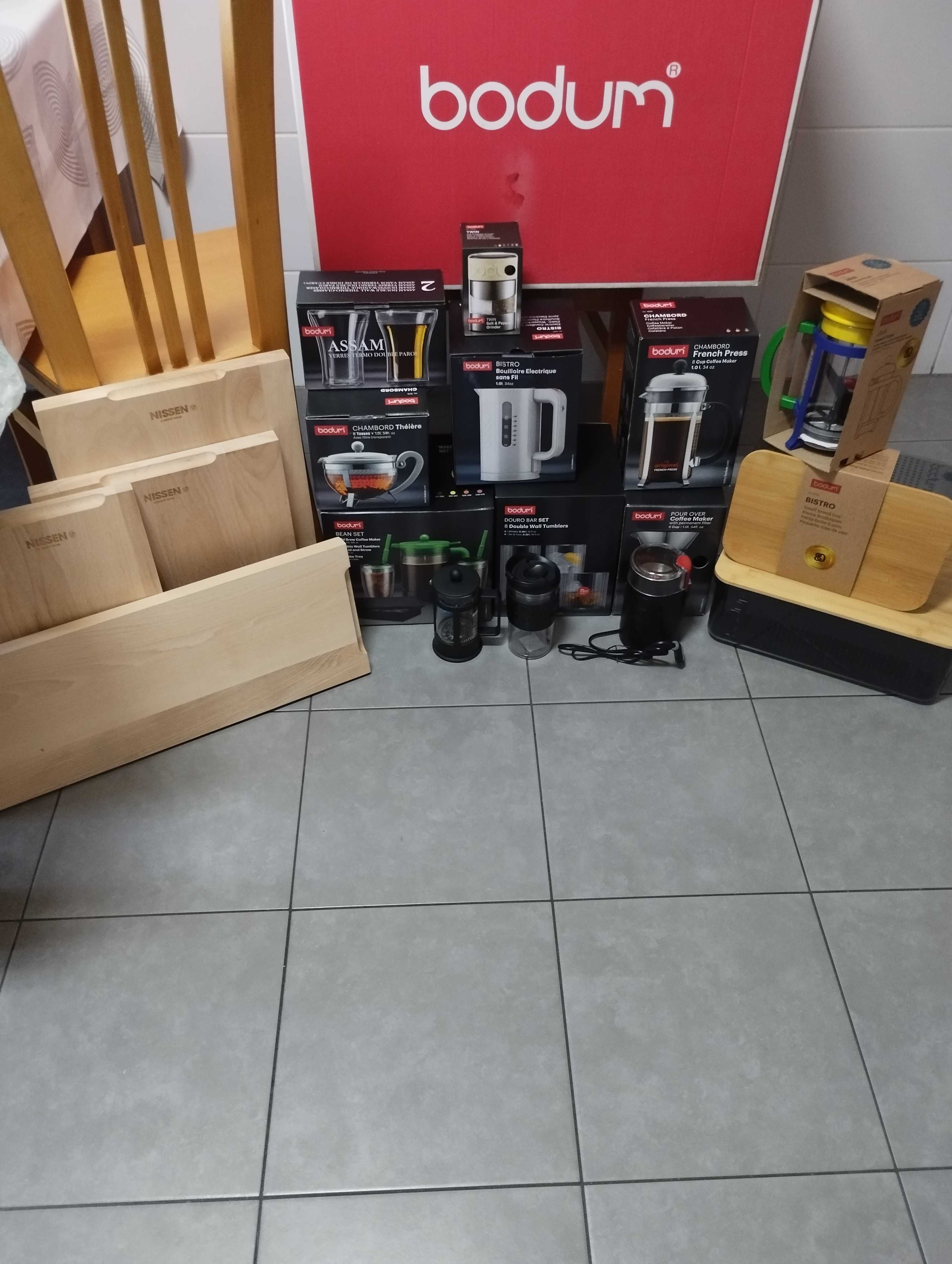 Bodum Artigos Novos Tábuas Caixas Cafeteiras Chaleiras Copos