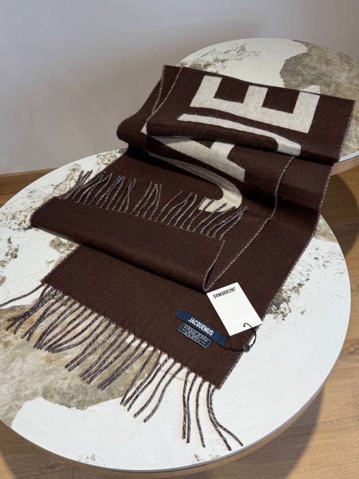 Шарф Jacquemus вовняний | коричневий, чорний