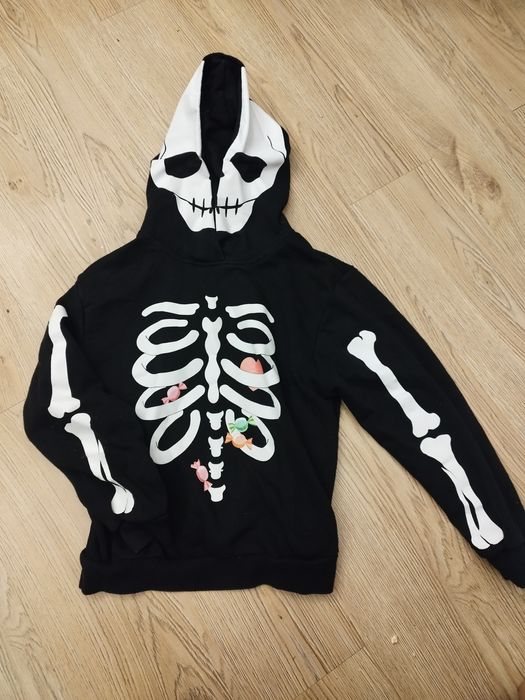 Bluza kościotrup kości Halloween 8-9lat H&M