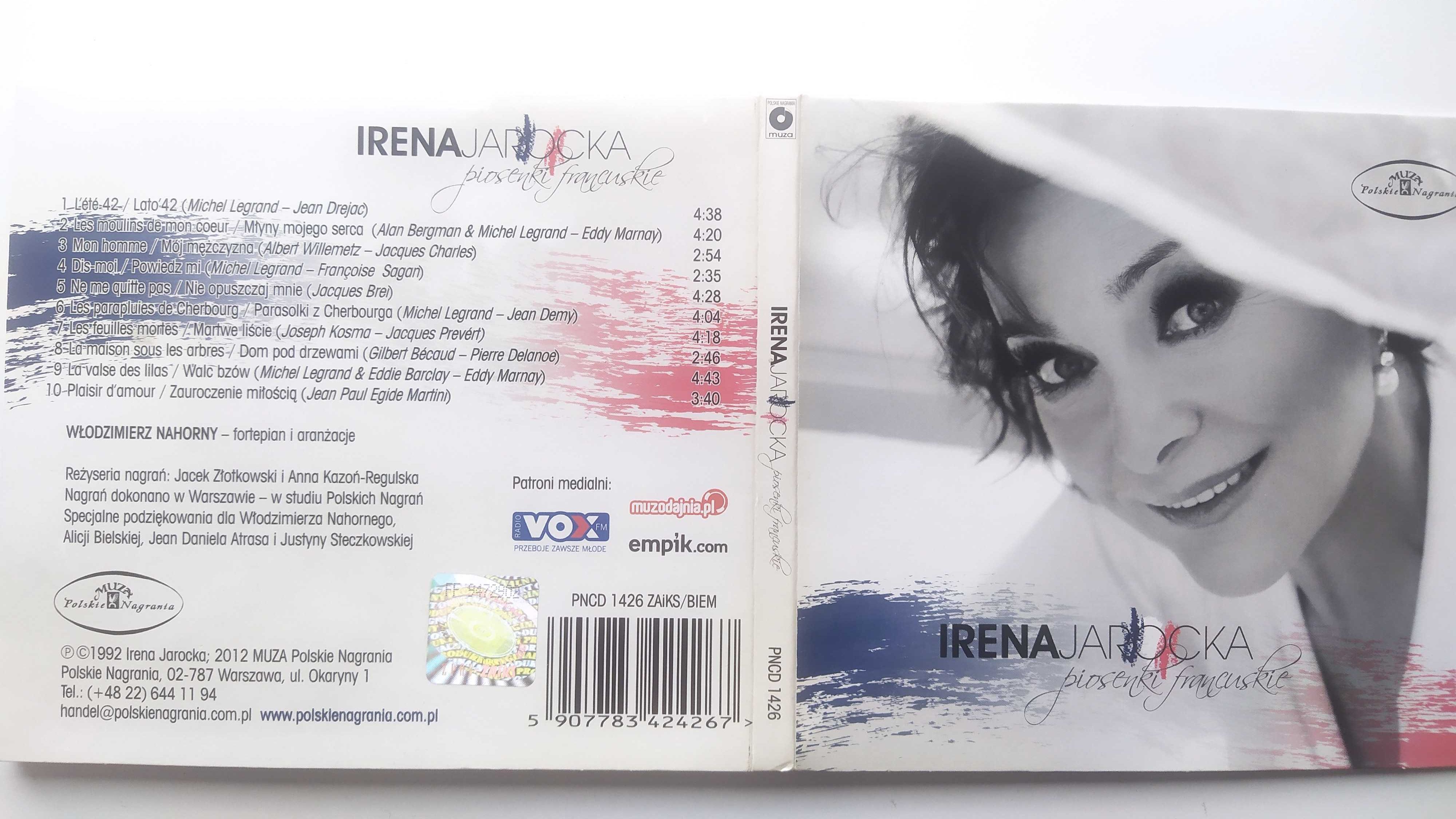 Irena Jarocka Piosenki Francuskie płyta CD