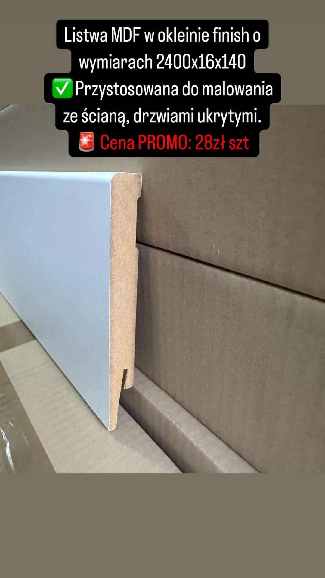 Listwa mdf biała do malowania