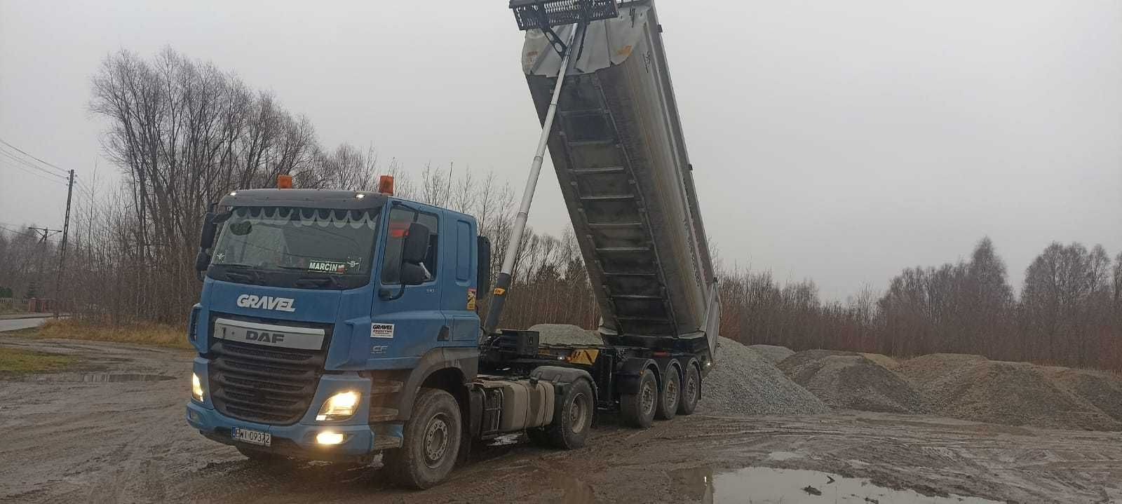 Piasek, żwir, tłuczeń, ziemia  – transport od 1T! Wieluń + okolice
