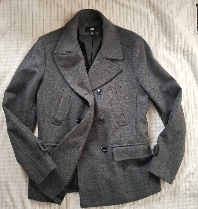 H&M jak nowa męska wełniana kurtka r.46/S_M