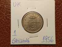 Reino Unido - moeda de 1 shilling de 1956 (escudo Inglês)