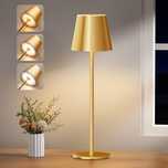 Nowa bezprzewodowa lampa LED – dotykowa, złota, 3 barwy światła, USB-C
