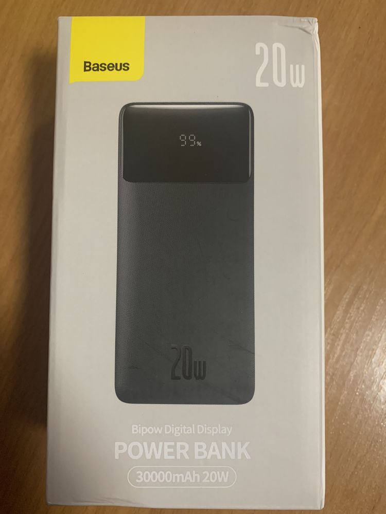 Baseus Power Bank, повер банк 20w 30000 mAh PD, QC Павер Банк