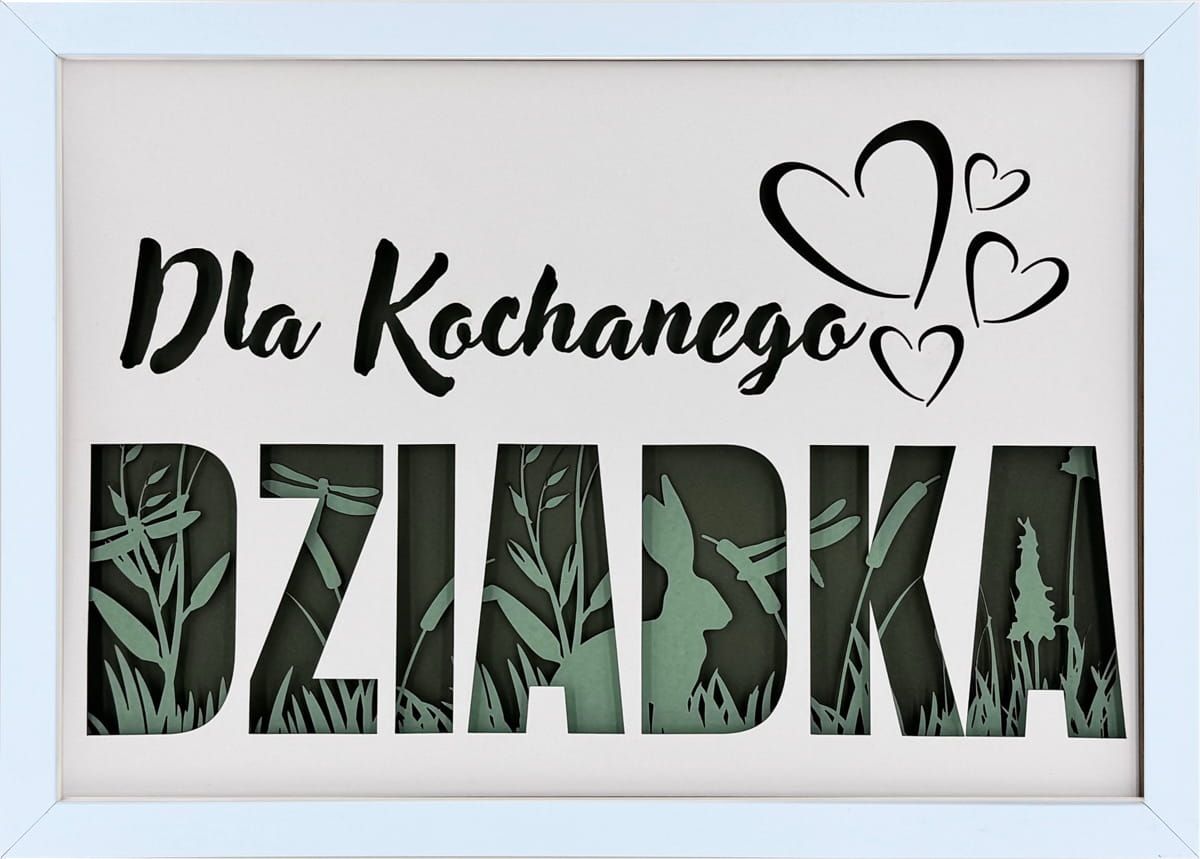 Ramka 3D shadow box Dla Kochanego Dziadka Łąka 32x23