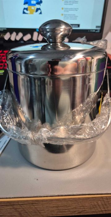 Pojemnik termiczny na lód kostki lodu wiaderko barowe barmańskie stalo