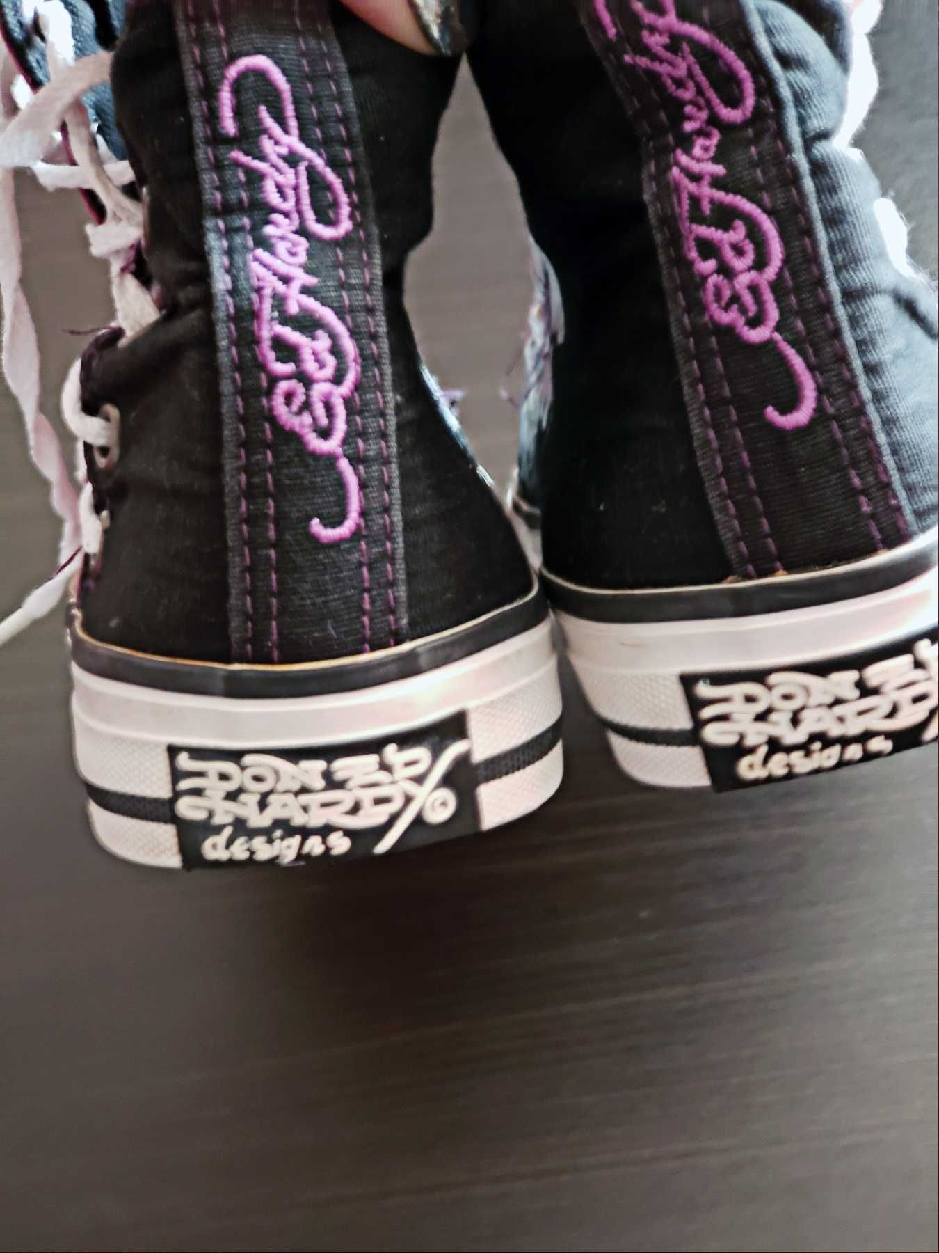 Кеды Ed Hardy высокие ботинки хайтопы 36 22.5 см. original стиль