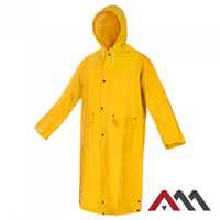 Płaszcz przeciwdeszczowy PVC "sztormiak" z kapturem żółty rozmiar XL