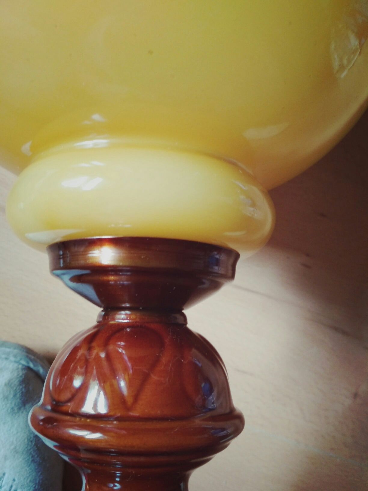Kolekcjonerski Żyrandol lampa zwis PRL ceramika