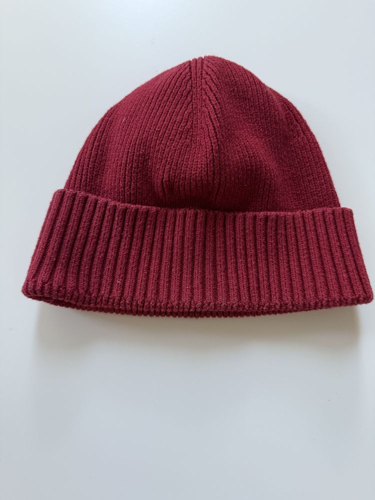 Zimowa czapka Tommy Hilfiger beanie grubsza bordowa