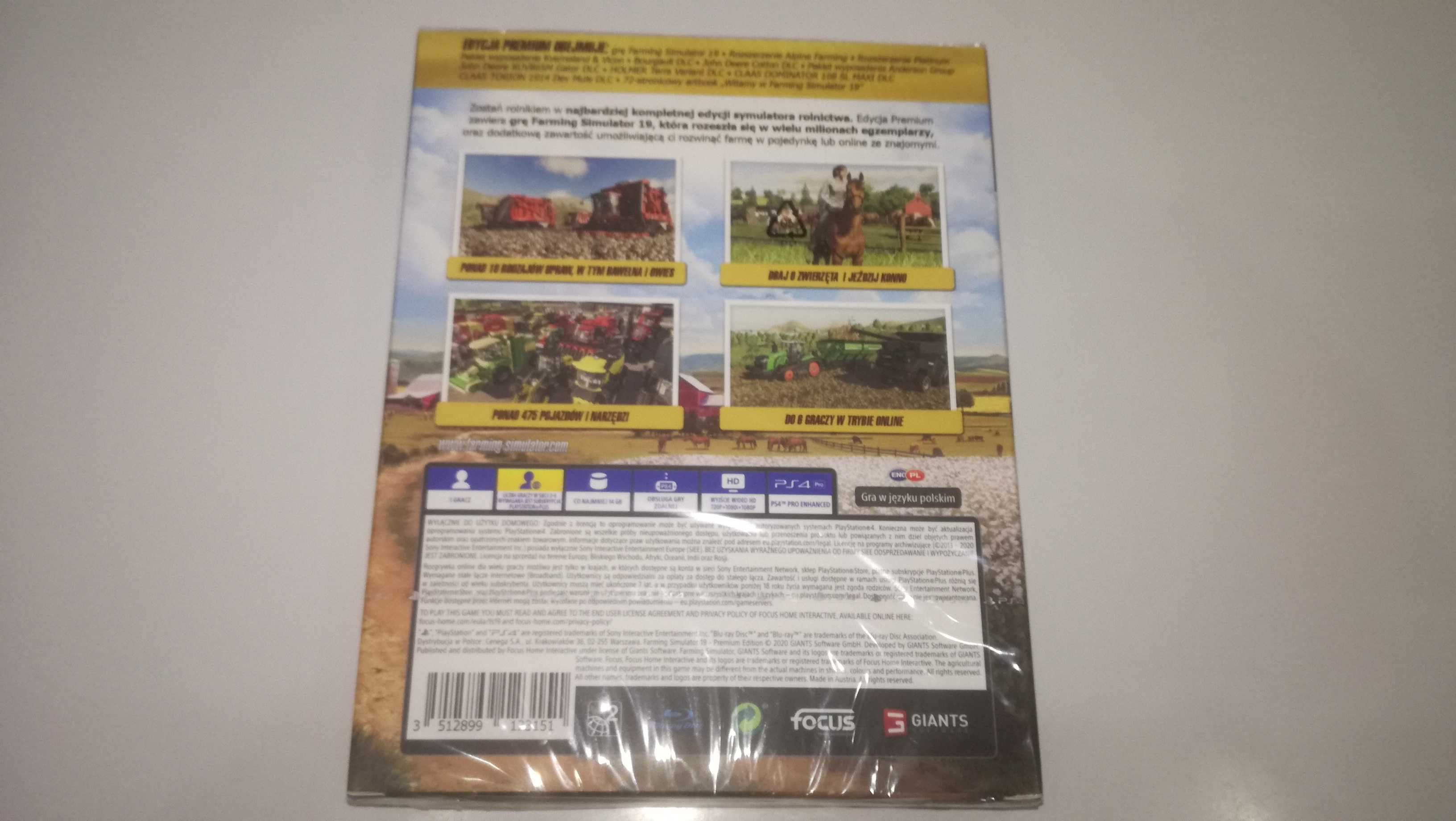 ps4 FARMING SIMULATOR 19 PL +2 rozszerzenia+8 DLC+ BOX +artbook