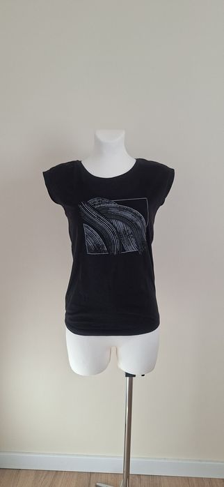 Bluzka koszulka t-shirt krótki rękaw czarny kolor Reserved rozm. XS