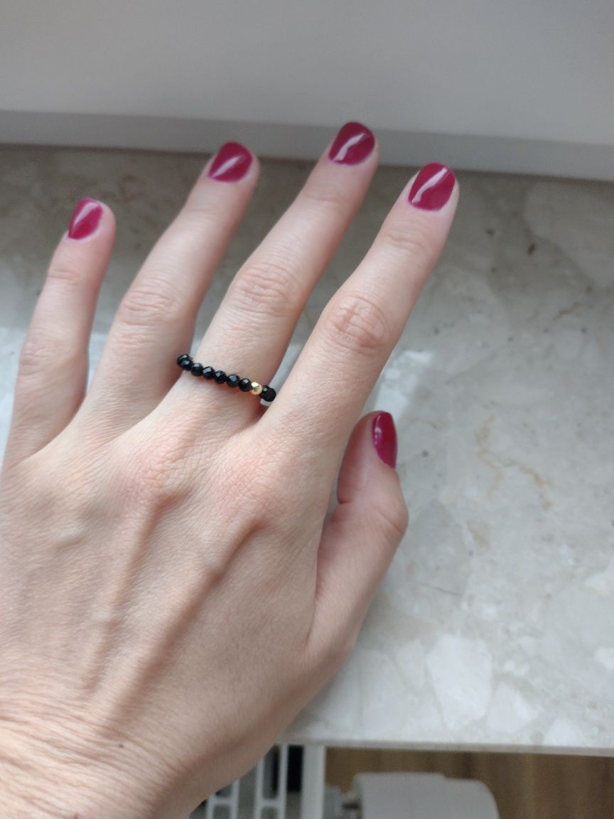 NOWE - Pierścionek z kamieni, kryształków mini handmade