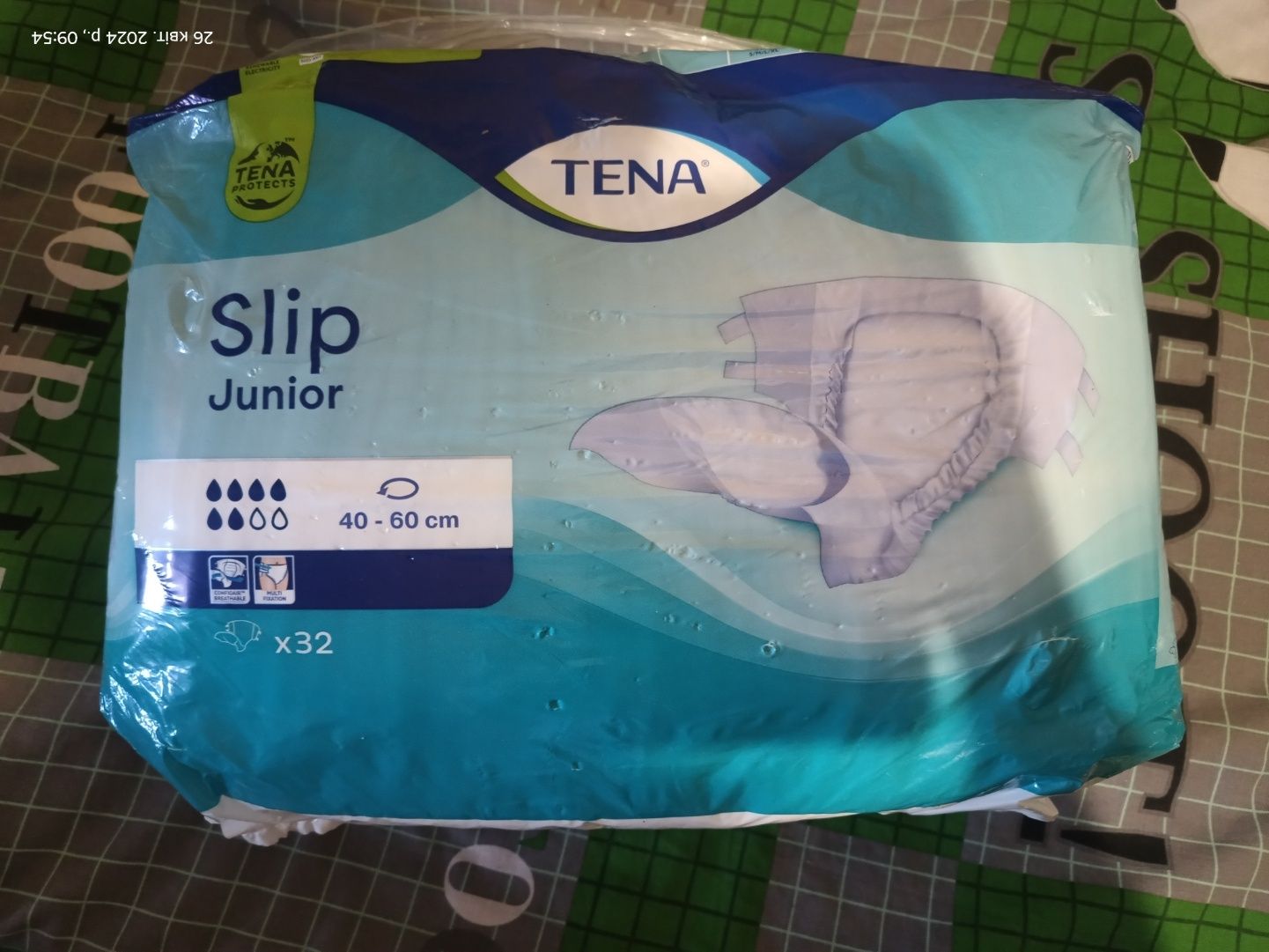 Підгузники дорослим Tena slip junior 40-60 см,32 штуки,6 крапель 
Пачк