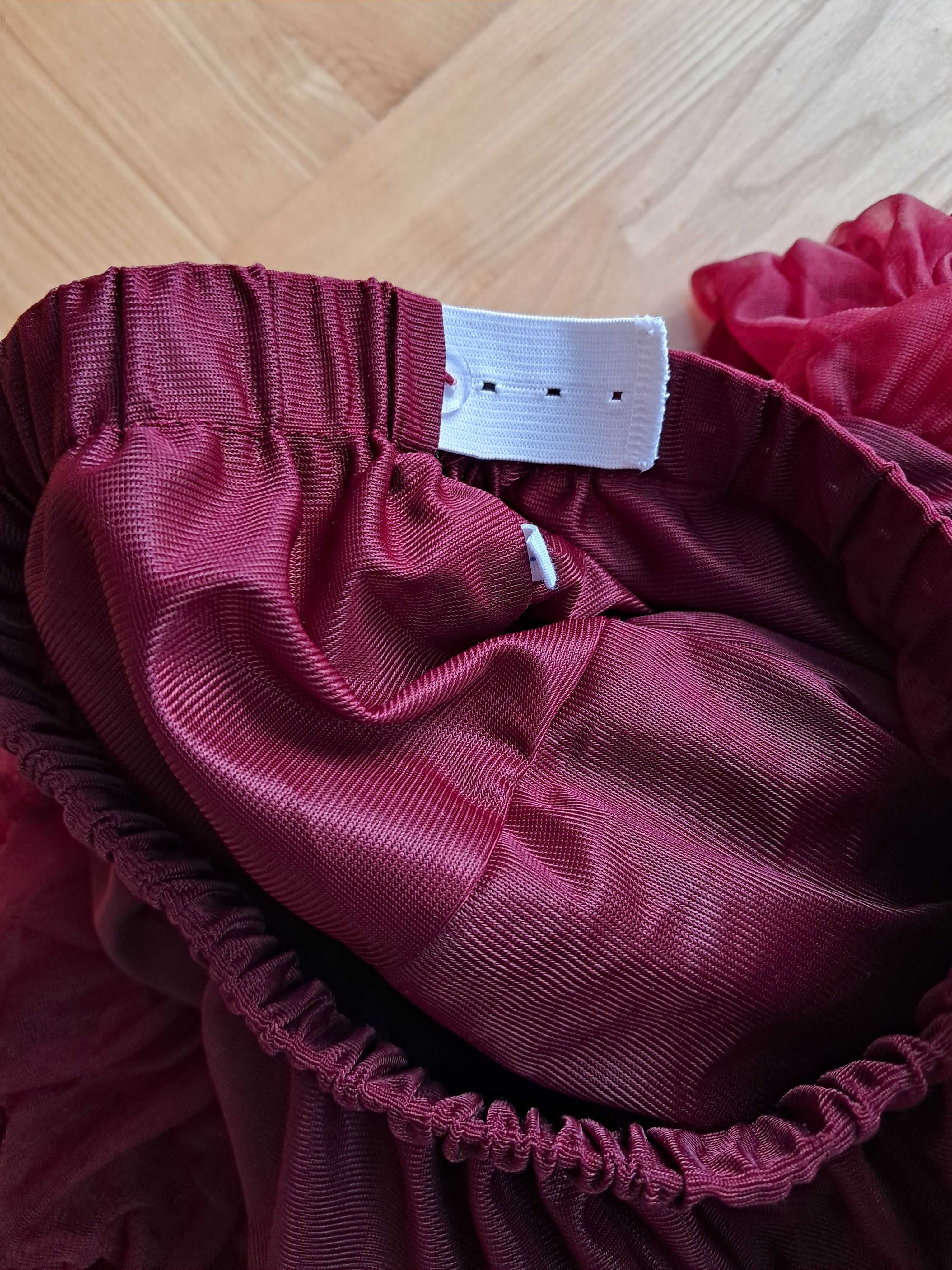 Tiulowa krótka spódniczka dziewczęca typu pettiskirt, długość 34 cm